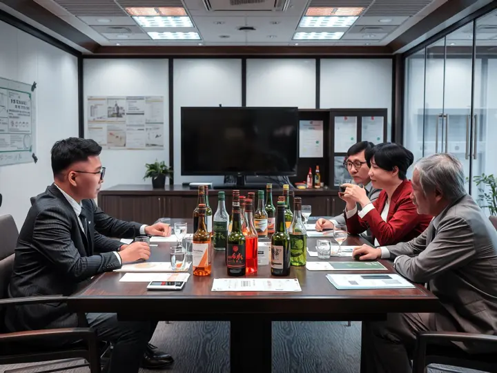 香仕奇与客户品酒洽谈合作场景
