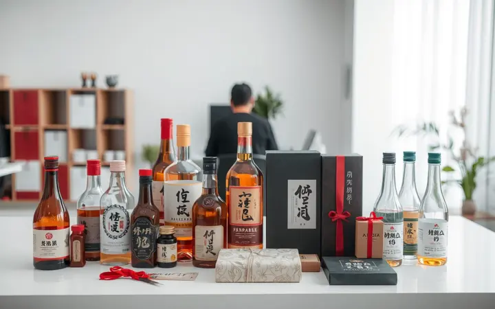 香仕奇白酒产品系列展示，包含不同香型、度数和包装规格