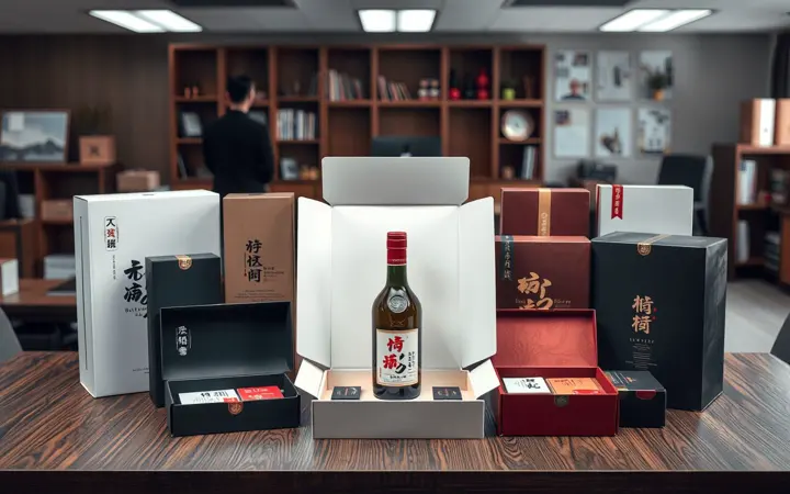 多款白酒礼盒包装样品展示