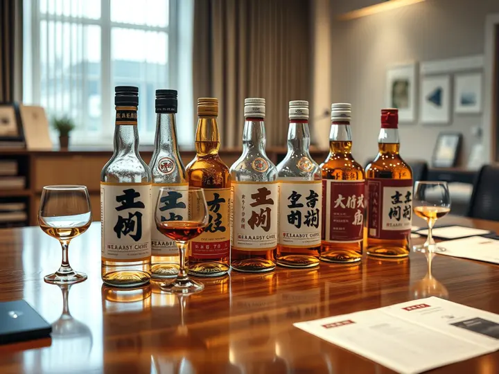 品鉴会准备的六款白酒样品