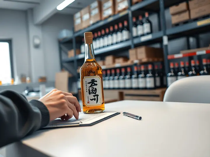 香仕奇白酒质检环节，工作人员核对产品信息
