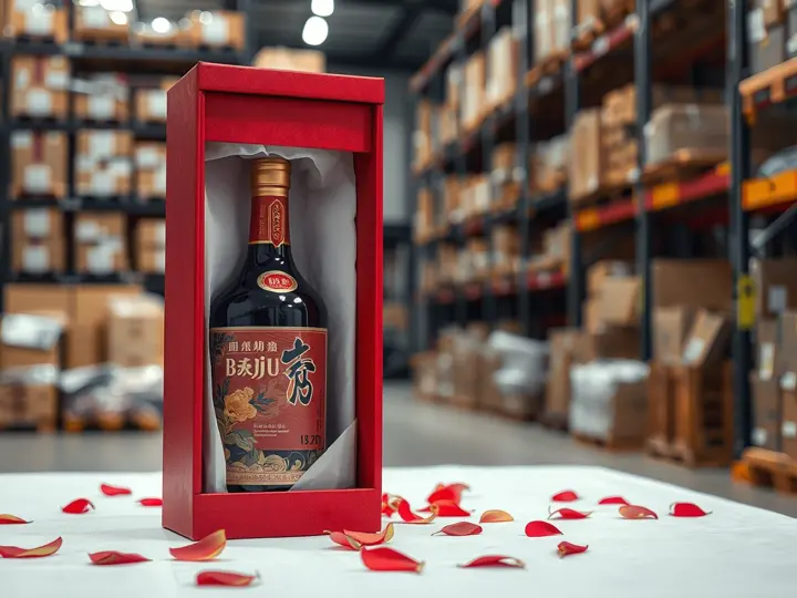 喜庆包装白酒礼盒细节