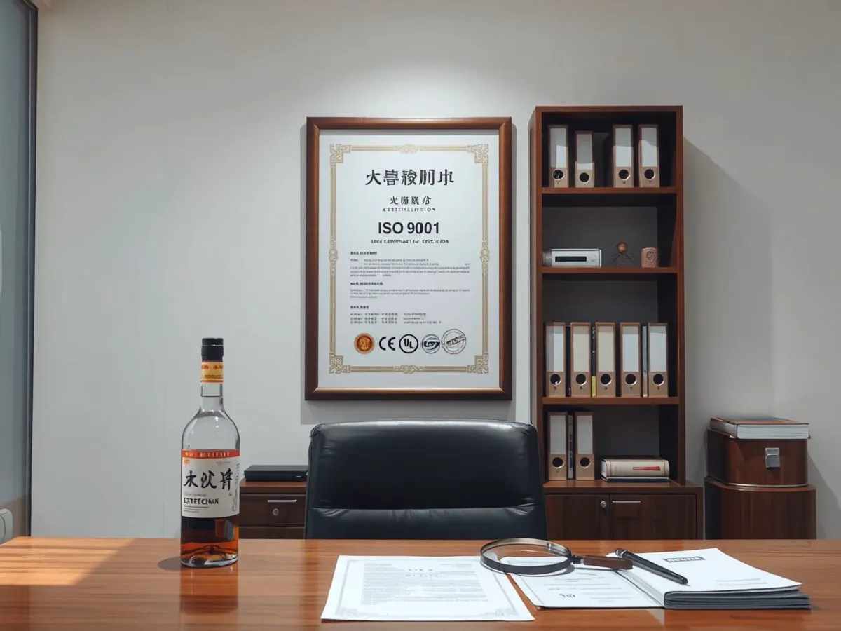ISO 9001质量管理体系认证证书展示，体现香仕奇品质保障