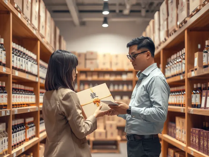 企业年节采购场景，香仕奇展示白酒礼盒