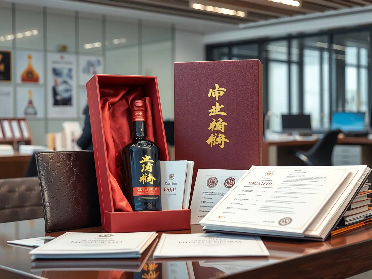 商务礼品定制场景展示：白酒礼盒与包装样品